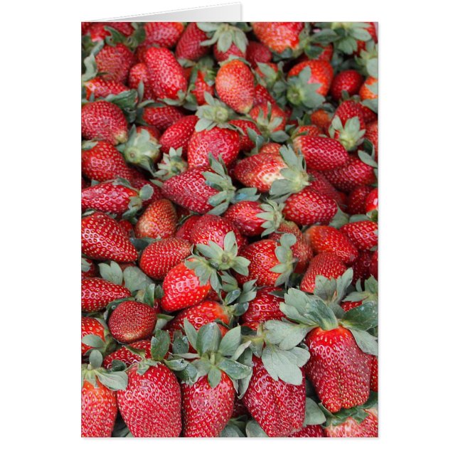 Tarjeta de felicitación de fresa con fruta (Frente)