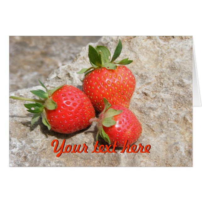Tarjeta de felicitación de fresas (Anverso (Horizontal))