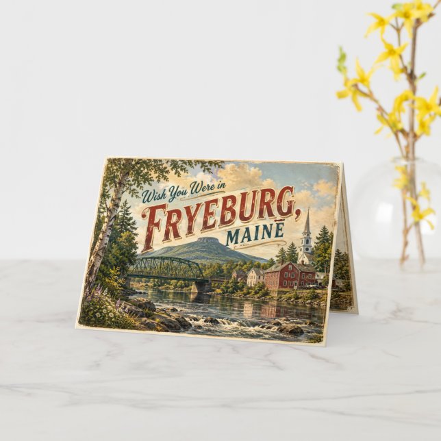 Tarjeta de felicitación de Fryeburg Maine (flor amarilla)
