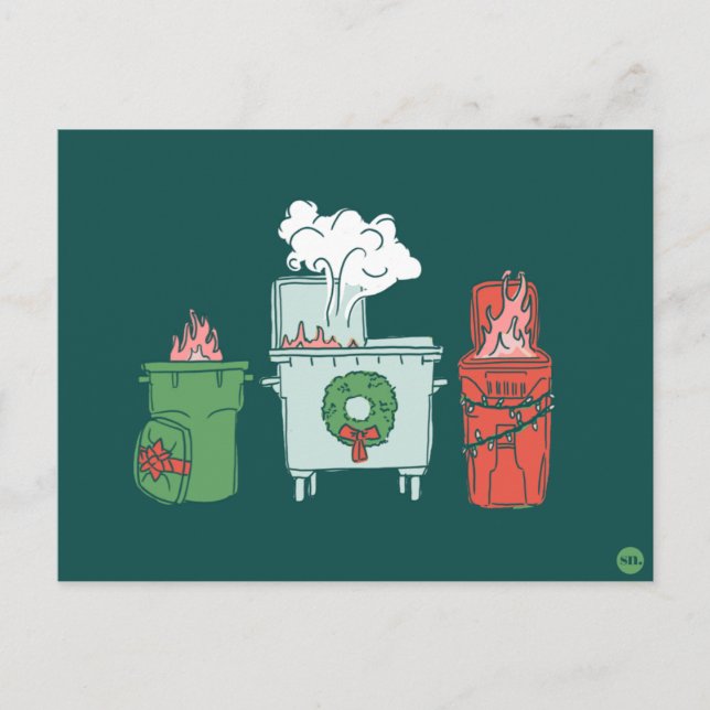 Tarjeta de Felicitación de Fuego en el Contenedor  (Anverso)