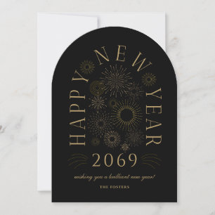Tarjeta de felicitación de fuegos artificiales de
