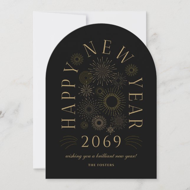 Tarjeta de felicitación de fuegos artificiales de  (Anverso)