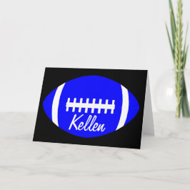 Tarjeta de felicitación de fútbol azul