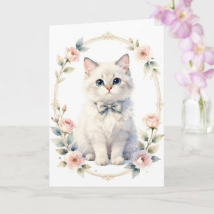 tarjeta de felicitación de gatito adorable