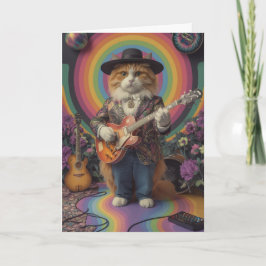 Tarjeta de felicitación de gatito atigrado naranja