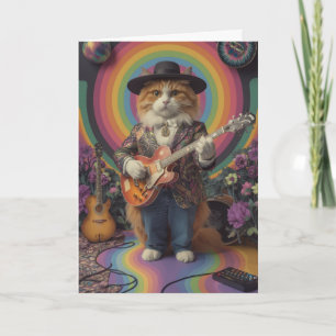 Tarjeta de felicitación de gatito atigrado naranja