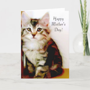 Tarjeta de felicitación de gatito del Día de la Ma