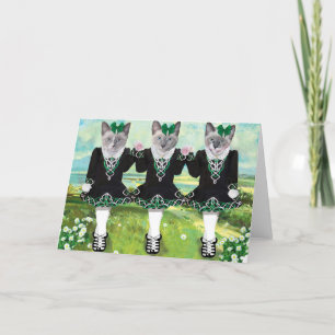Tarjeta de felicitación de gatitos bailando irland