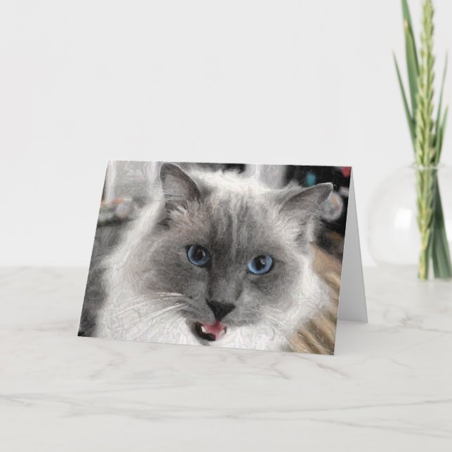 Tarjeta de felicitación de gato (Anverso)