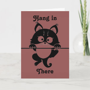 Tarjeta de Felicitación de Gato 'Aguanta'