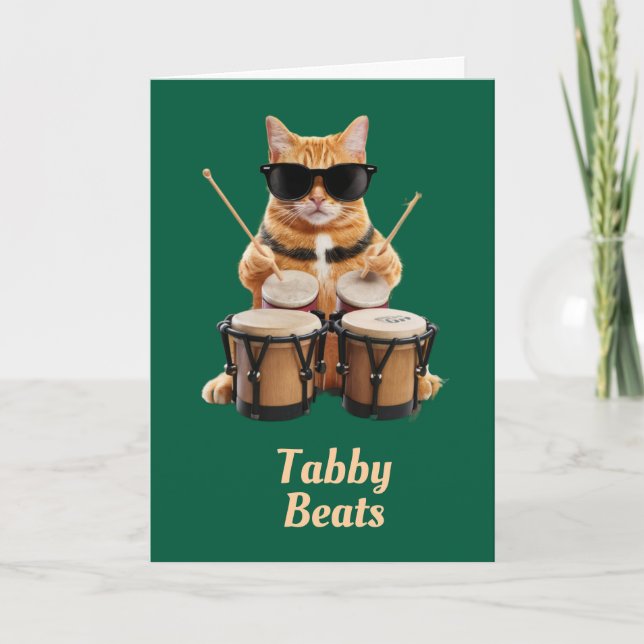 Tarjeta de felicitación de gato atigrado lindo que (Anverso)