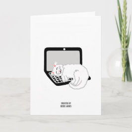 Tarjeta de Felicitación de Gato Blanco Durmiendo e