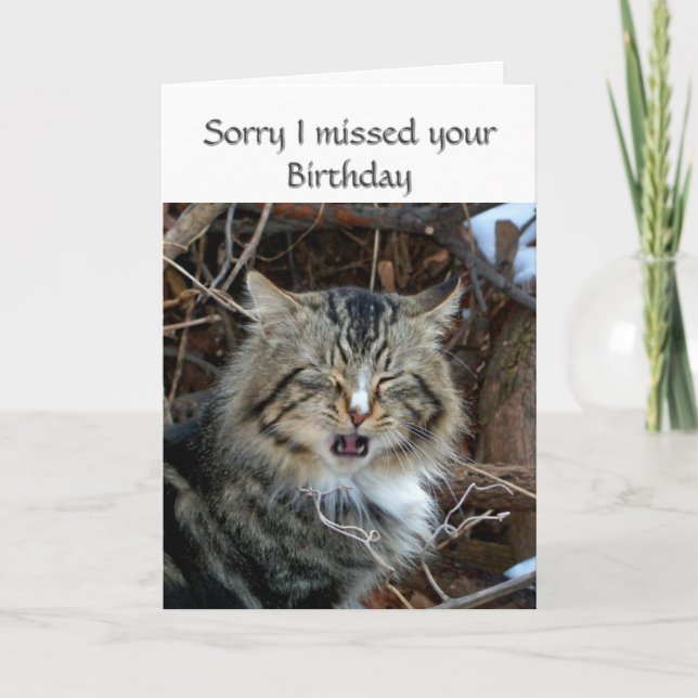 Tarjeta de Felicitación de Gato de Cumpleaños Perd (Anverso)