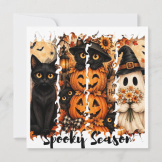 Tarjeta de Felicitación de Gato de Halloween de Te