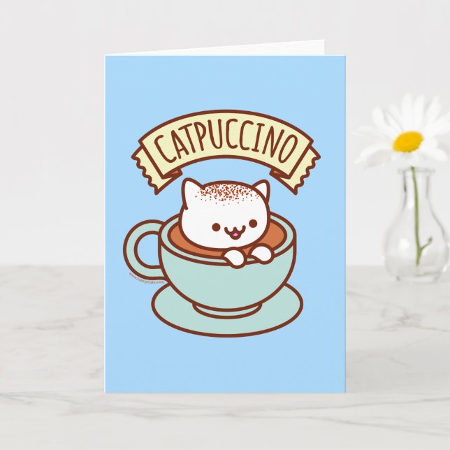 Tarjeta de Felicitación de Gato Divertido: CATPUCC (Planta pequeña)