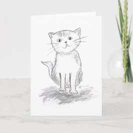 Tarjeta de felicitación de gato feliz
