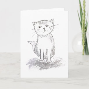 Tarjeta de felicitación de gato feliz