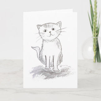 Tarjeta de felicitación de gato feliz