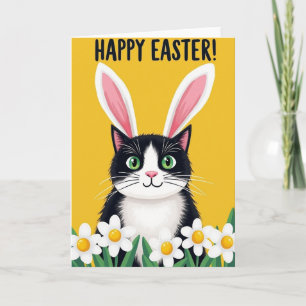 Tarjeta de Felicitación de Gato Funny Bunny