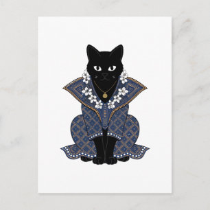 Tarjeta de Felicitación de Gato Negro Místico con