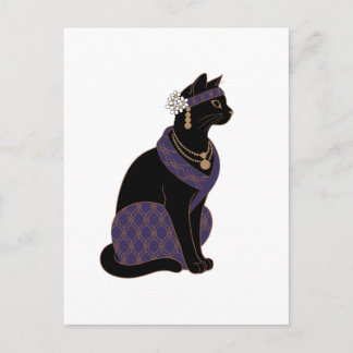 Tarjeta de Felicitación de Gato Negro Oracle Púrpu