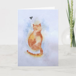 Tarjeta de felicitación de gato pintado