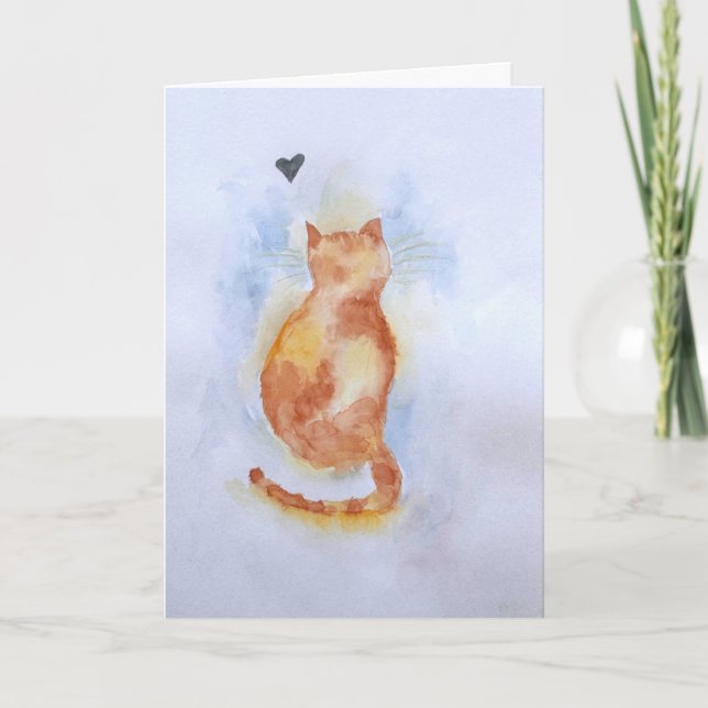 Tarjeta de felicitación de gato pintado (Anverso)
