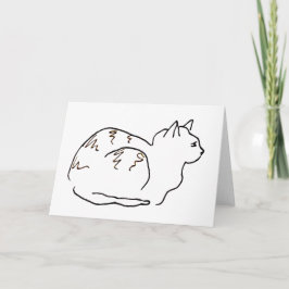 Tarjeta de felicitación de gato rayado de dibujo d