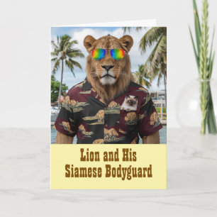 Tarjeta de Felicitación de Gato Siamés Lindo y Leó