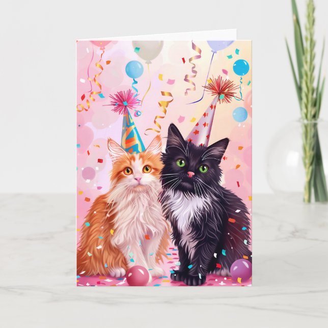 Tarjeta de felicitación de gatos (Anverso)