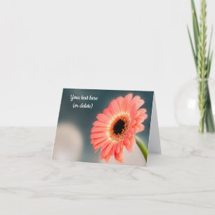 Tarjeta de felicitación de gerbera rosa individual