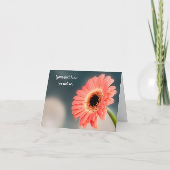 Tarjeta de felicitación de Gerbera rosa única (Anverso)