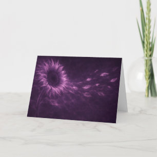 Tarjeta de Felicitación de Girasol Cósmico Púrpura