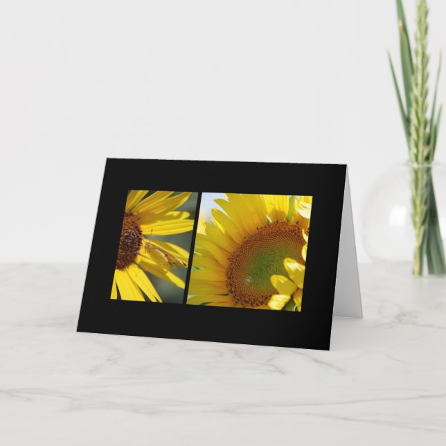 Tarjeta de felicitación de girasoles (Anverso)