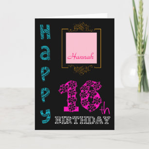 Tarjeta de felicitación de Girly por cumpleaños 16