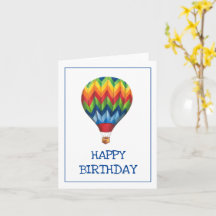 Tarjeta de felicitación de globo aerostático "Feli