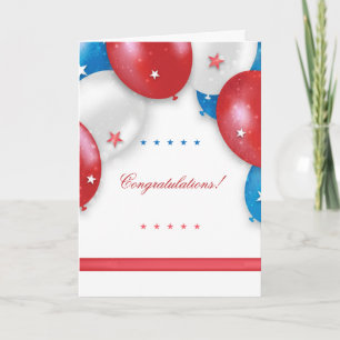 Tarjeta de felicitación de globos patrióticos