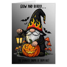 Tarjeta de Felicitación de Gnomo de Halloween