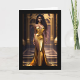 Tarjeta de felicitación de Golden Gown Goddess