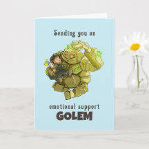 Tarjeta de felicitación de Golem Support emocional