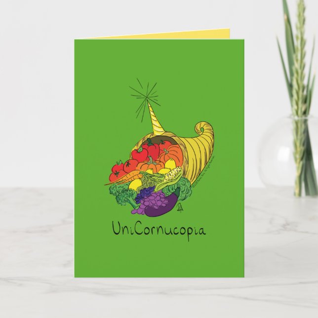 Tarjeta de felicitación de gracias de Unicornucopi (Anverso)