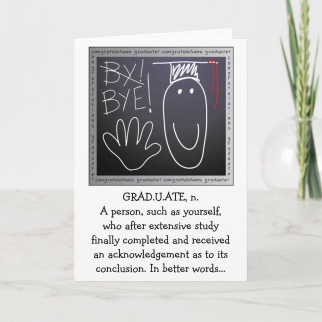 Tarjeta de felicitación de graduación (Anverso)