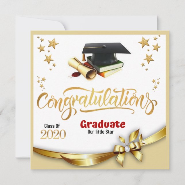 Tarjeta de Felicitación de Graduación (Anverso)