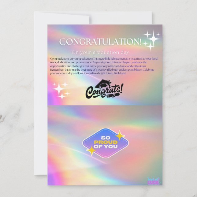 tarjeta de felicitación de graduación (Anverso)