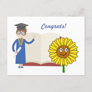 Tarjeta de felicitación de graduación con girasole