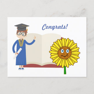 Tarjeta de felicitación de graduación con girasole