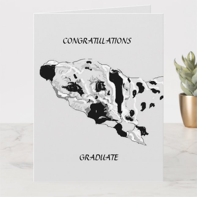 Tarjeta de felicitación de graduación : Dalmatiano (Planta pequeña)