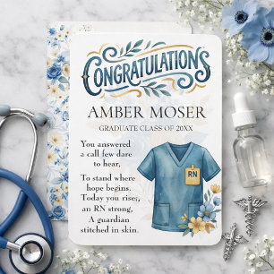 Tarjeta de felicitación de graduación de enfermera