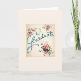 Tarjeta de felicitación de graduación de época