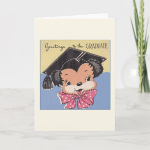 Tarjeta de felicitación de graduación de época